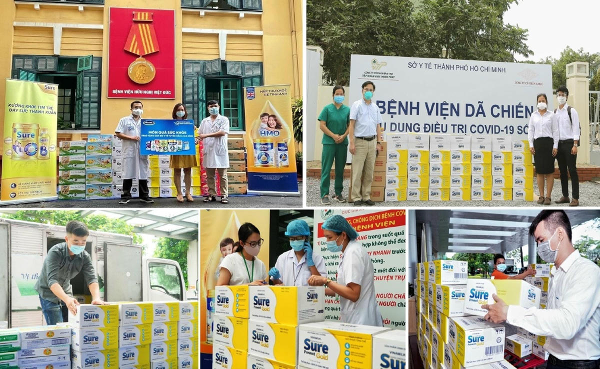Nhiều hoạt động đồng hành, tiếp sức y tế tuyến đầu đã được Vinamilk triển khai xuyên suốt trên cả nước trong giai đoạn chống dịch cao điểm vừa qua.