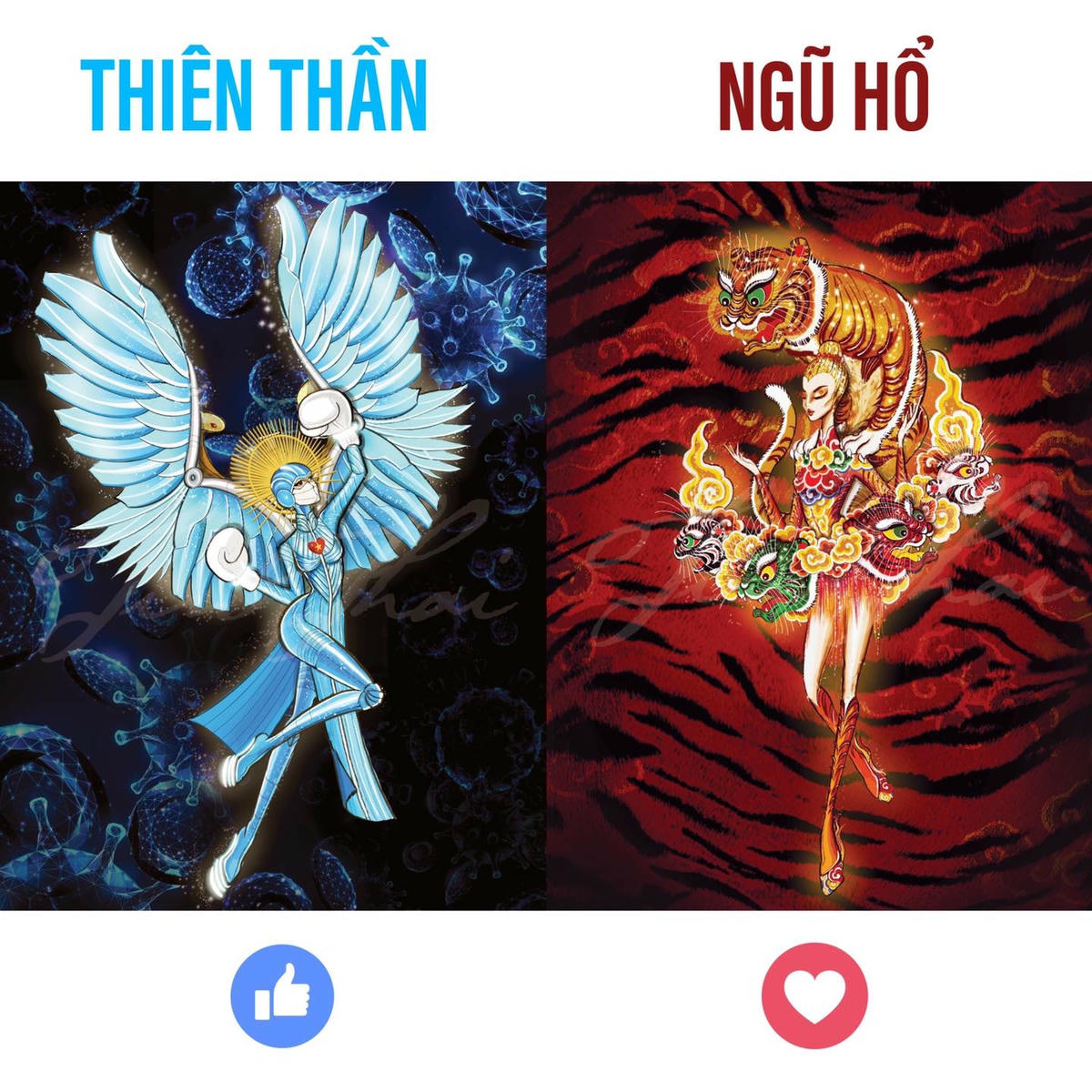 Thùy Tiên cũng kêu gọi khán giả bình chọn cho hai bộ trang phục.