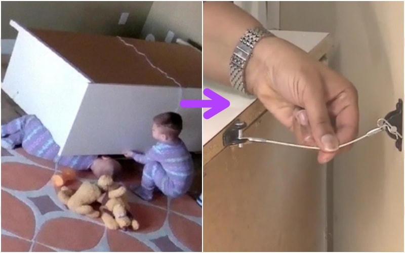 Đã từng có vụ việc bé bị tủ đè vào người khi chơi đùa, vì thế các gia đình cần phải cố định tủ vào tường để tránh trường hợp đáng tiếc xảy ra.