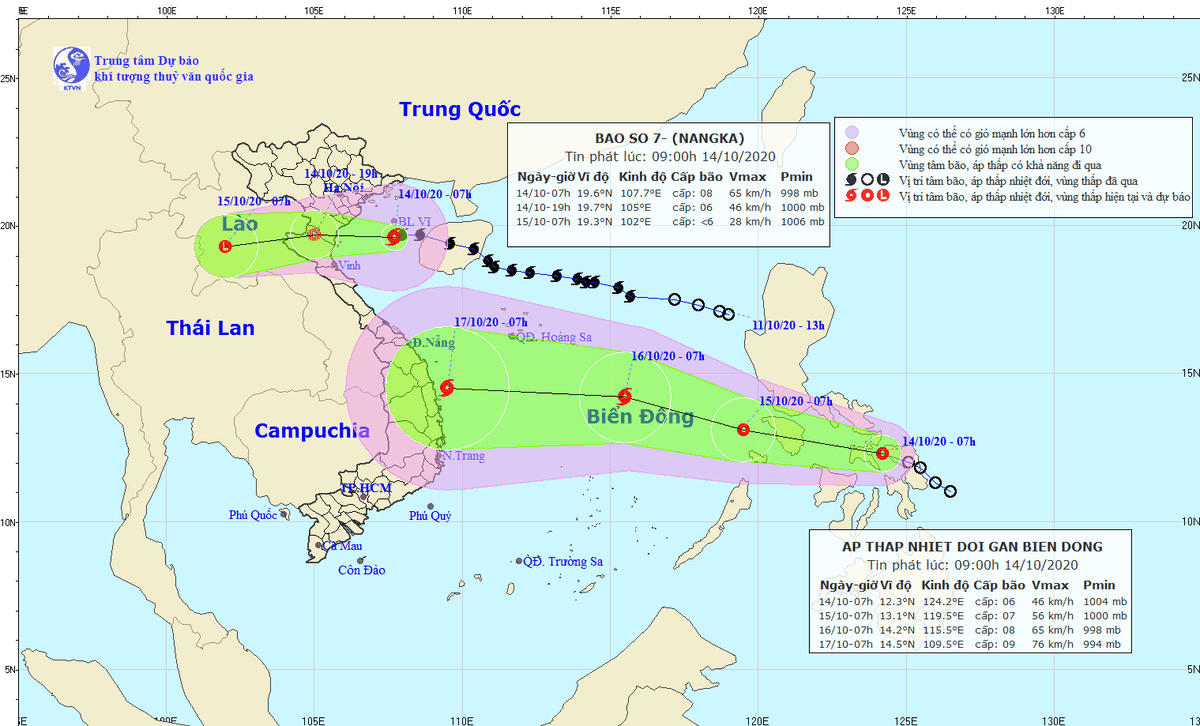 Bão số 7 suy yếu thành áp thấp nhiệt đới nhưng vẫn sẽ gây gió giật và mưa to tại nhiều nơi