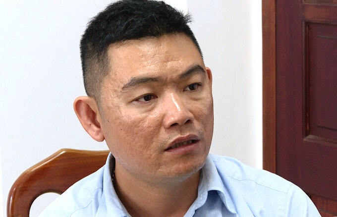 Lê Anh Đức tại Cơ quan điều tra. Ảnh: QB