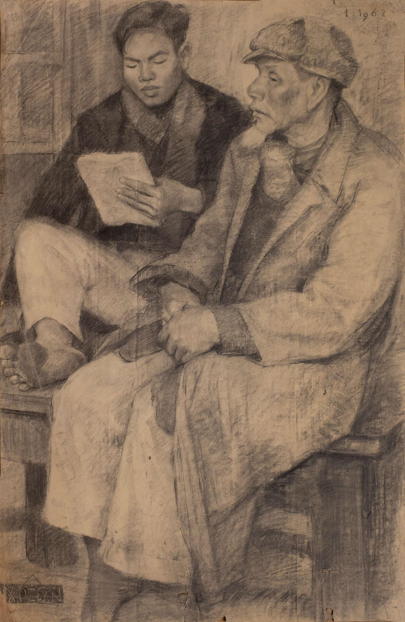  Một bài nghiên cứu hình họa được chọn giới thiệu trong Triển lãm.
