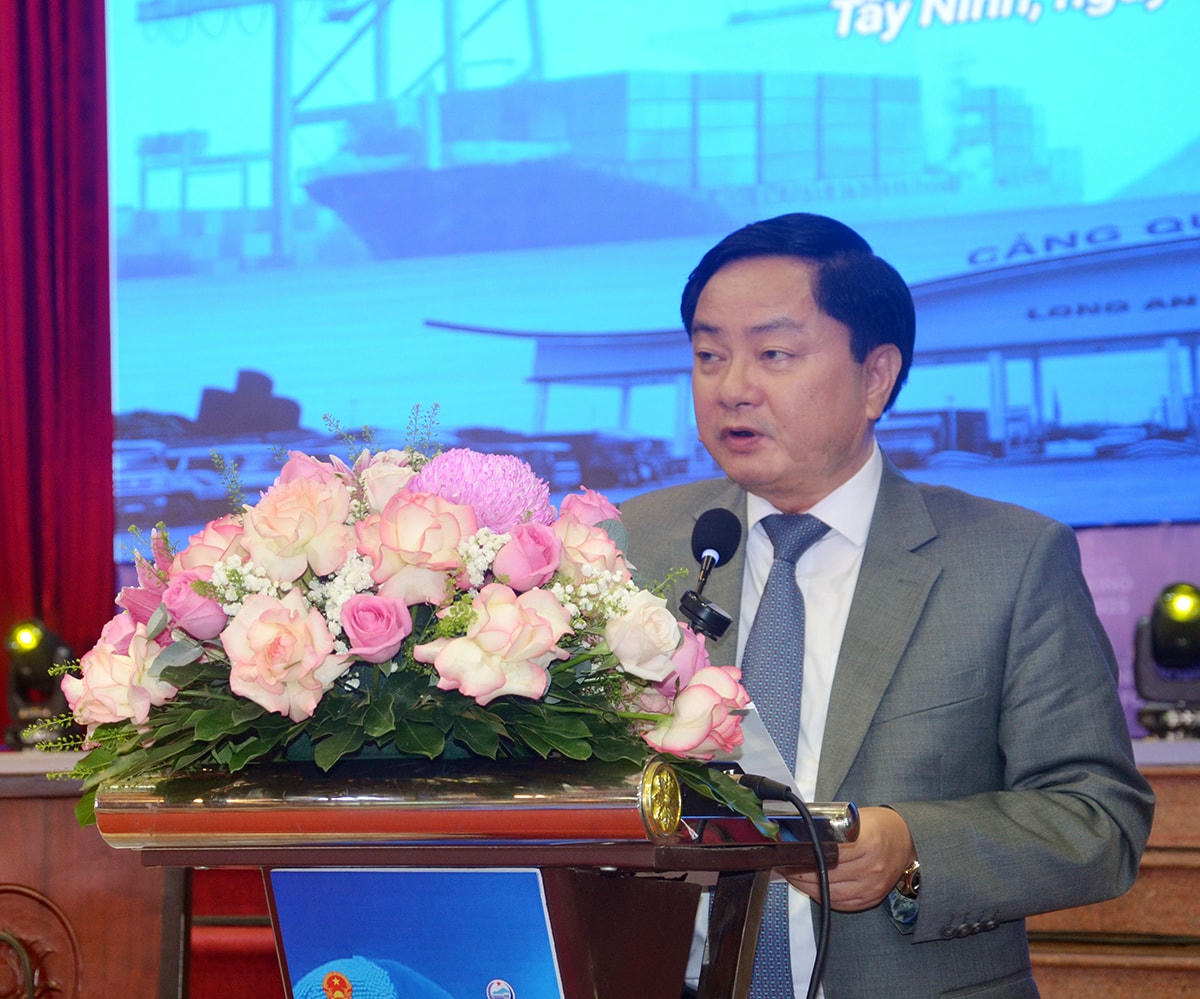 Ông Nguyễn Văn Quyết, Bí thư Tỉnh uỷ Tây Ninh phát biểu tại hội nghị. Ảnh: Đ.X. 