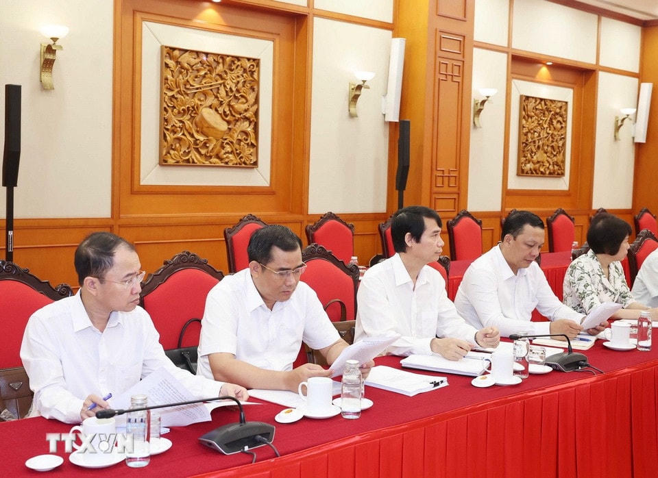 Các đại biểu dự cuộc làm việc. (Ảnh: Thống Nhất/TTXVN)