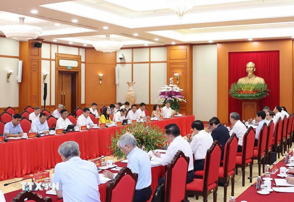 Quang cảnh buổi làm việc. (Ảnh: Thống Nhất/TTXVN)