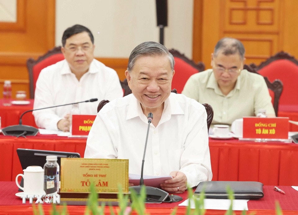 Tổng Bí thư Tô Lâm phát biểu. (Ảnh: Thống Nhất/TTXVN)