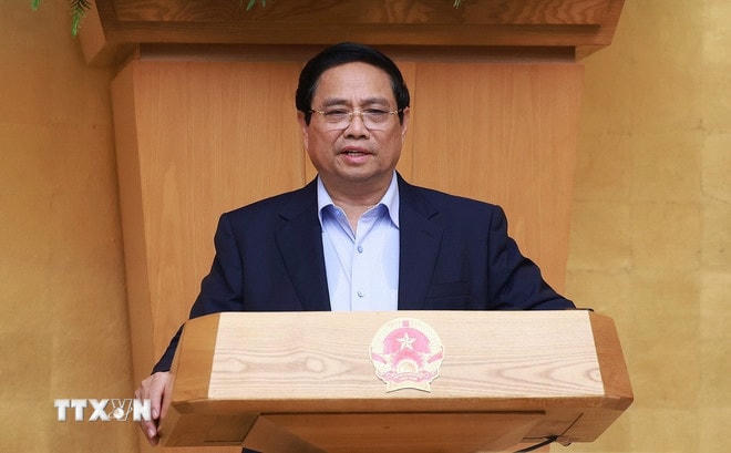 Thủ tướng Phạm Minh Chính chủ trì Phiên họp Chính phủ thường kỳ tháng 8 năm 2025. (Ảnh: Dương Giang/TTXVN) ttxvn-0609-thu-tuong-phien-hop-chinh-phu-thang-8-3.jpg
