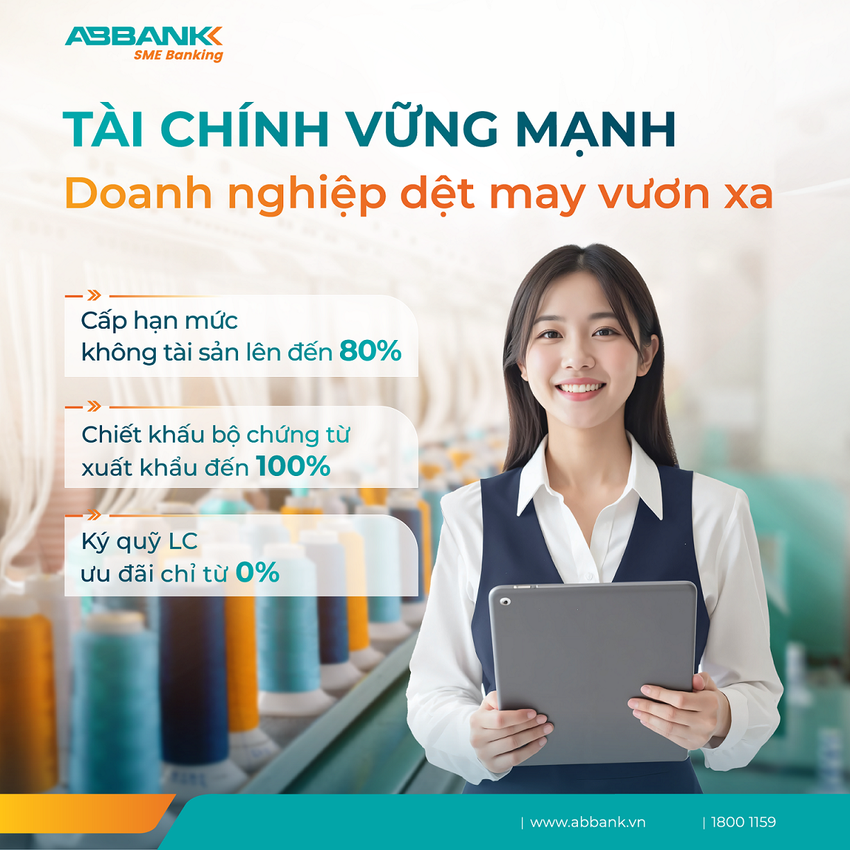 ABBANHK giúp doanh nghiệp dệt may vươn xa.