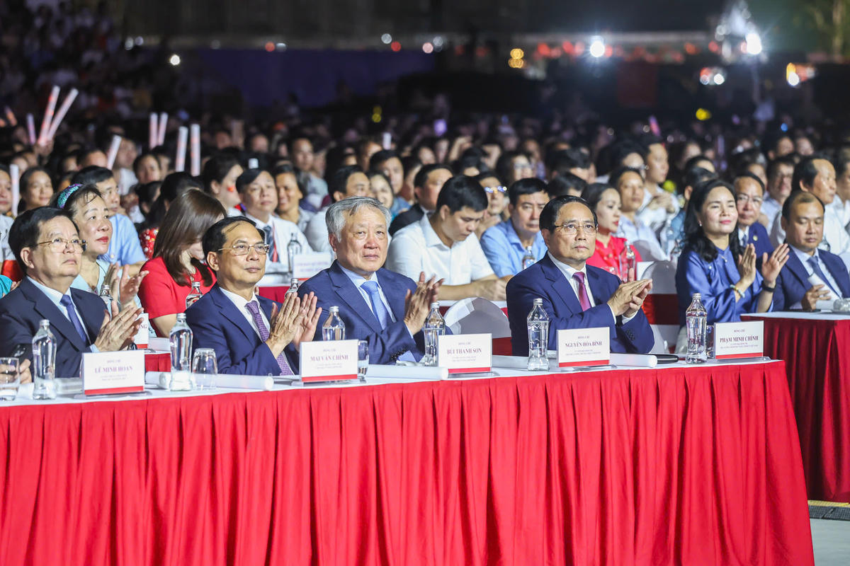 Thủ tướng Phạm Minh Chính dự Lễ bế mạc Triển lãm thành tựu đất nước “80 năm hành trình Độc lập -Tự do - Hạnh phúc”. Ảnh: Quang Vinh.