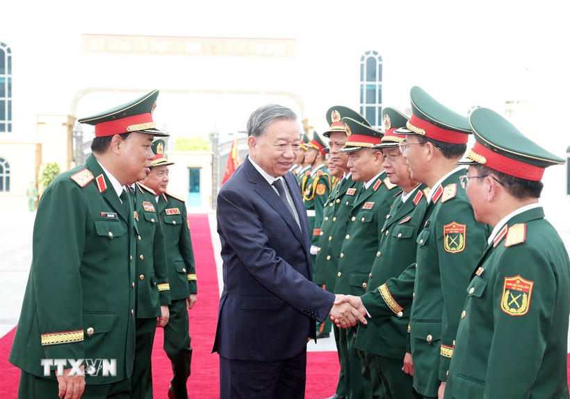 Tổng Bí thư Tô Lâm và các đại biểu. (Ảnh: Thống Nhất/TTXVN).