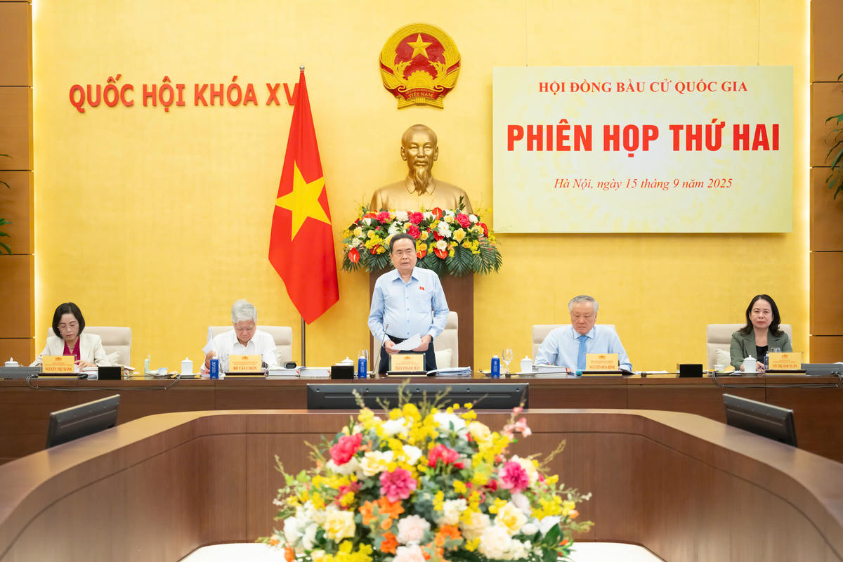 Chủ tịch Quốc hội Trần Thanh Mẫn phát biểu tại phiên họp (Ảnh: Phạm Thắng)