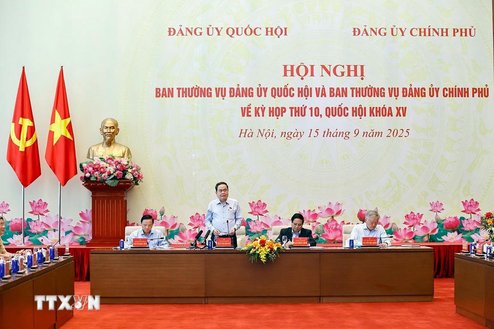 Chủ tịch Quốc hội Trần Thanh Mẫn phát biểu khai mạc hội nghị. (Ảnh: Doãn Tấn/TTXVN)