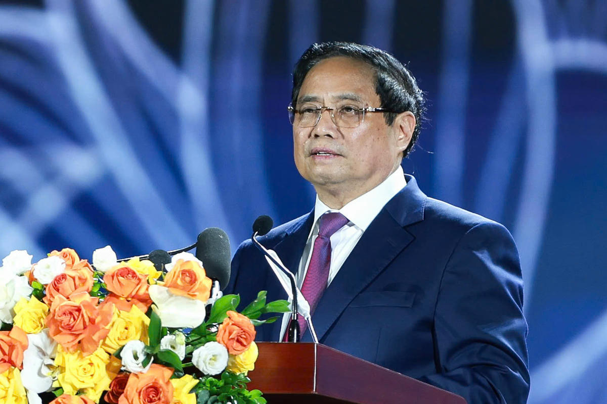 Thủ tướng phát biểu bế mạc Triển lãm thành tựu đất nước “80 năm hành trình Độc lập - Tự do - Hạnh phúc”. Ảnh: Quang Vinh.