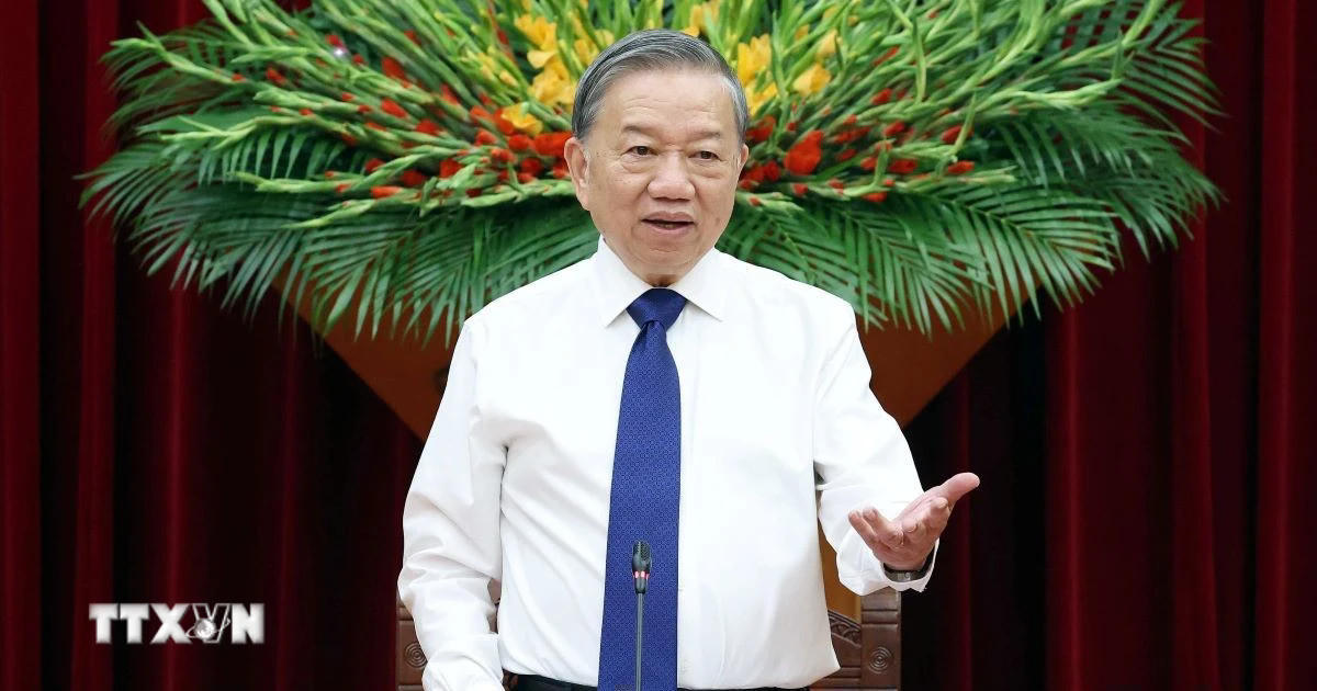 Tổng Bí thư Tô Lâm phát biểu. (Ảnh: Thống Nhất/TTXVN)
