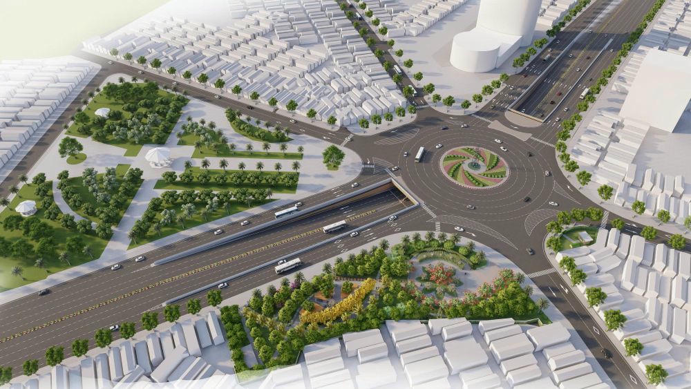 Phối cảnh nút giao khác mức Nguyễn Trãi – Lê Hồng Phong. Ảnh: CTV. 