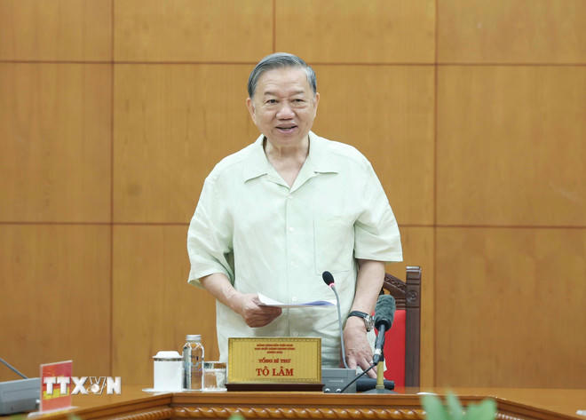  Tổng Bí thư Tô Lâm phát biểu. (Ảnh: Thống Nhất/TTXVN) 