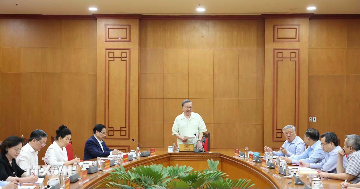 Tổng Bí thư Tô Lâm phát biểu. (Ảnh: Thống Nhất/TTXVN)