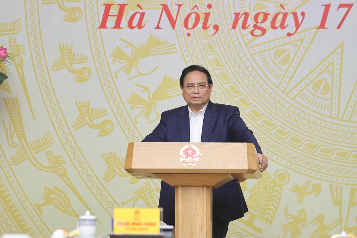 Thủ tướng Chính phủ Phạm Minh Chính phát biểu tại Hội nghị. Ảnh: Nhật Bắc.