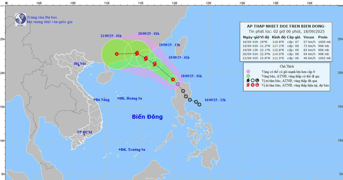 Nguồn: Trung tâm Dự báo Khí tượng Thủy văn Quốc gia.