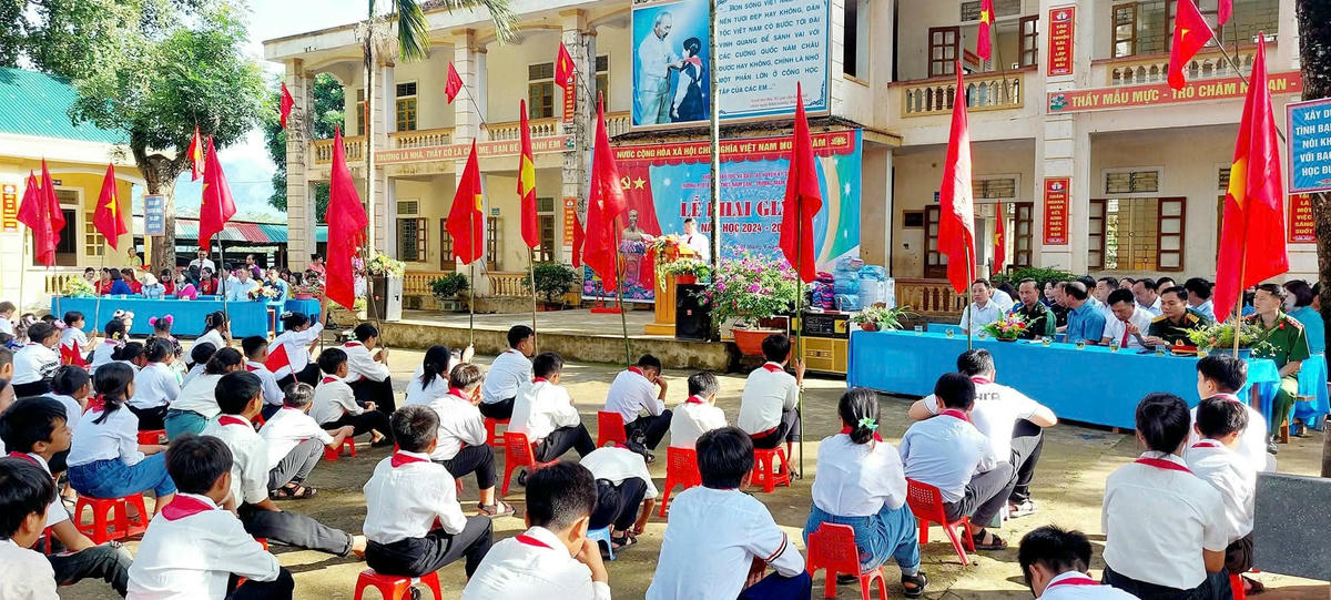 Trường Phổ thông dân tộc bán trú TH và THCS Nậm Càn (tỉnh Nghệ An). Ảnh: FB Trường Ptdtbt Tiểu học&THCS Nậm Càn.