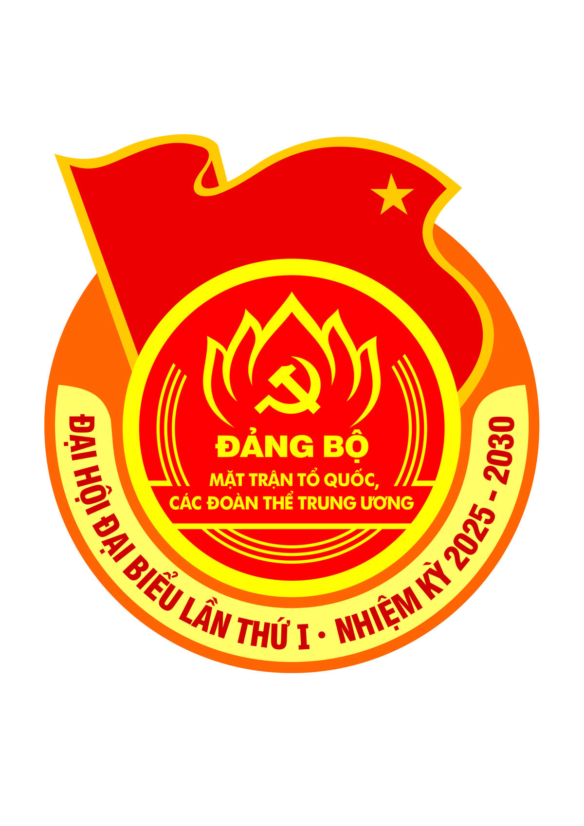 Logo Đại hội đại biểu Đảng bộ MTTQ, các đoàn thể Trung ương lần thứ I, nhiệm kỳ 2025-2030 đạt Giải Nhất cuộc thi.