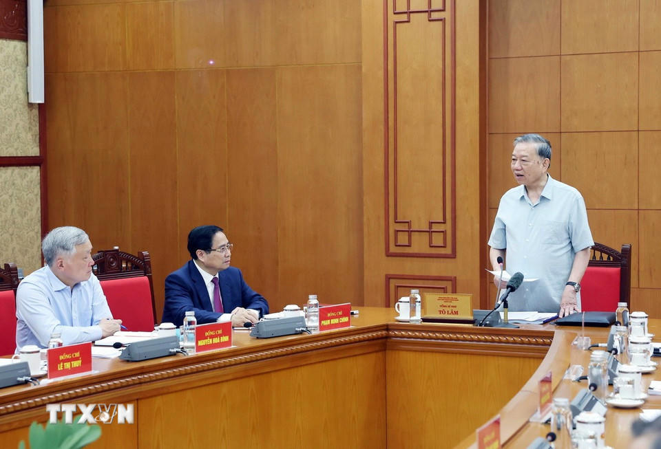 Tổng Bí thư Tô Lâm phát biểu. (Ảnh: Thống Nhất/TTXVN)