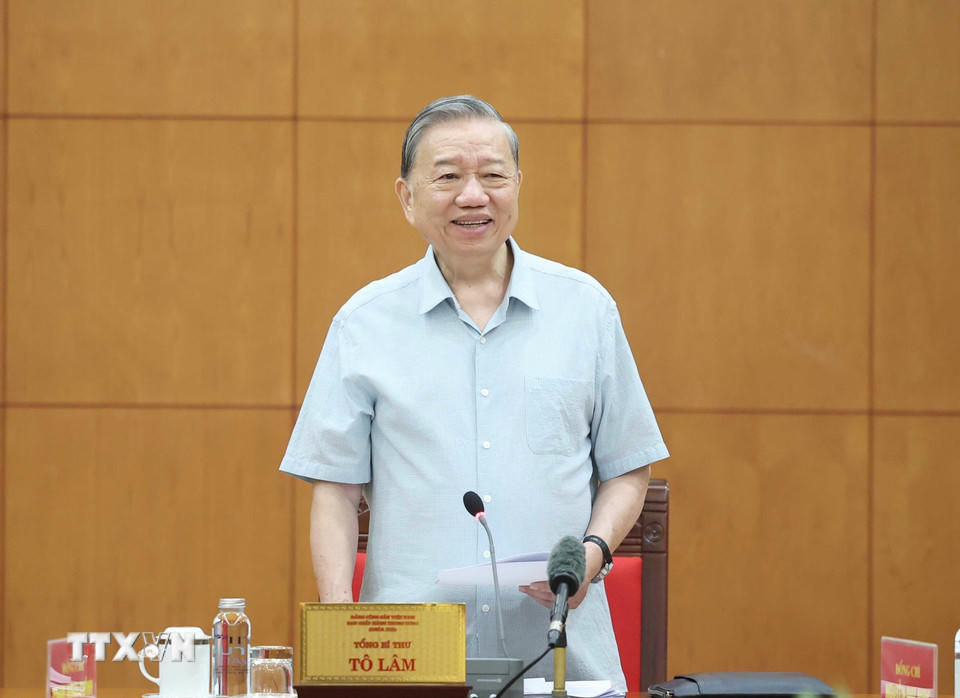 Tổng Bí thư Tô Lâm phát biểu. (Ảnh: Thống Nhất/TTXVN)
