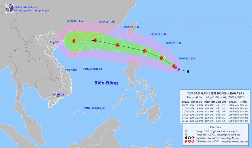 Nguồn: Trung tâm Dự báo Khí tượng Thủy văn Quốc gia.