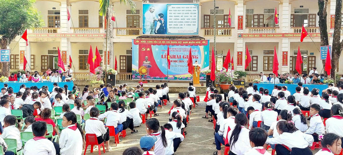 Trường Phổ thông dân tộc bán trú TH và THCS Nậm Càn (tỉnh Nghệ An). Ảnh: FB Trường Ptdtbt Tiểu học & THCS Nậm Càn.