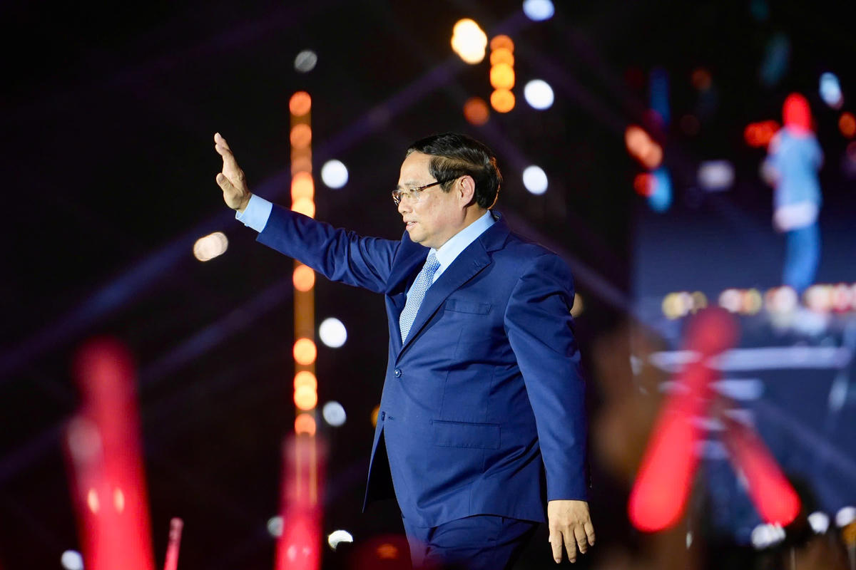 Thủ tướng Phạm Minh Chính dự đại nhạc hội “V Fest – Vietnam Today”. Ảnh: VTV.