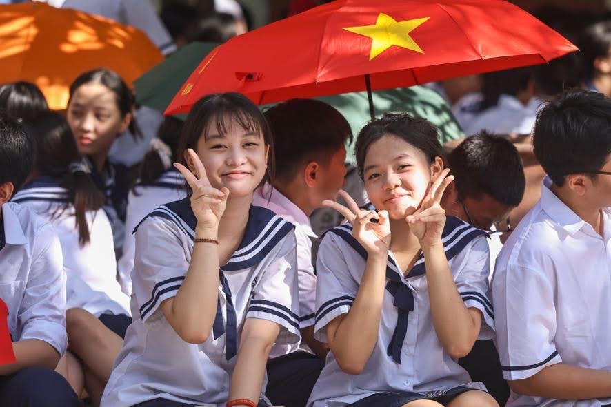 Mỗi ngày đến trường là một ngày vui. Ảnh: Quang Vinh