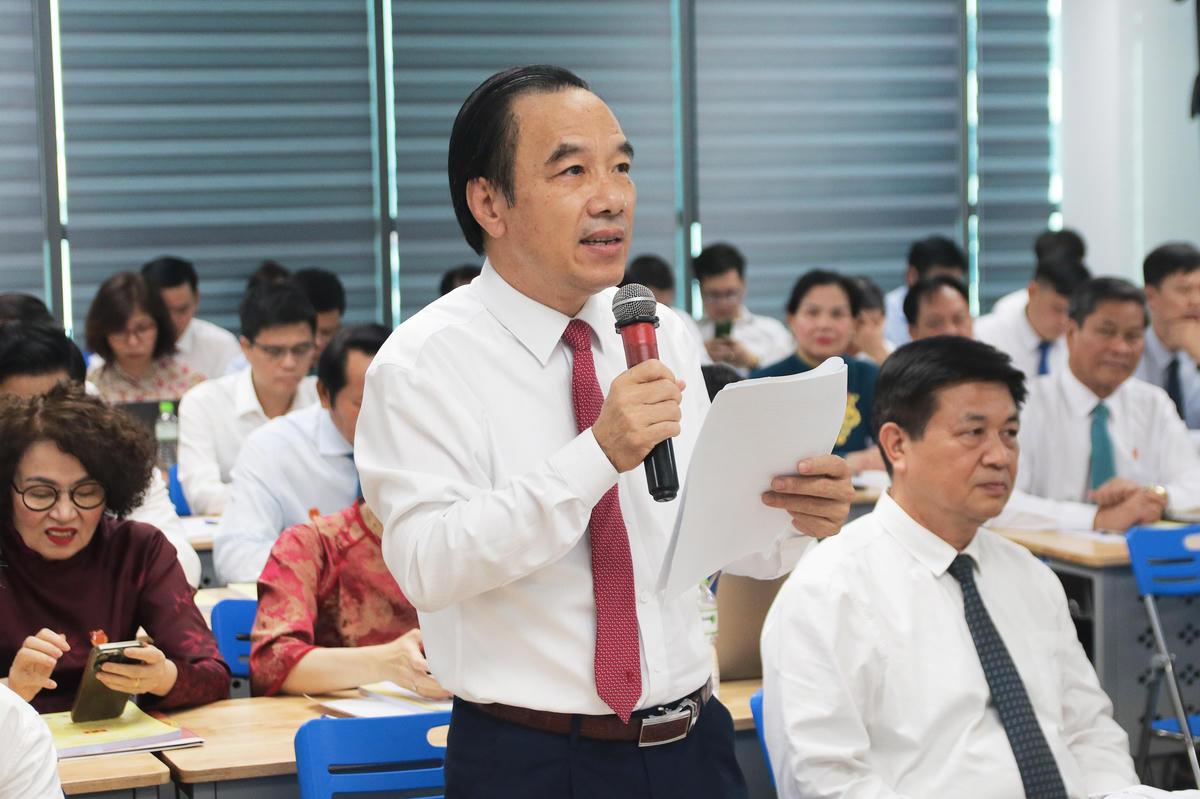 Ông Ngô Sách Thực, Chủ tịch Hội Cứu trợ trẻ em tàn tật Việt Nam phát biểu. Ảnh: Tiến Đạt.