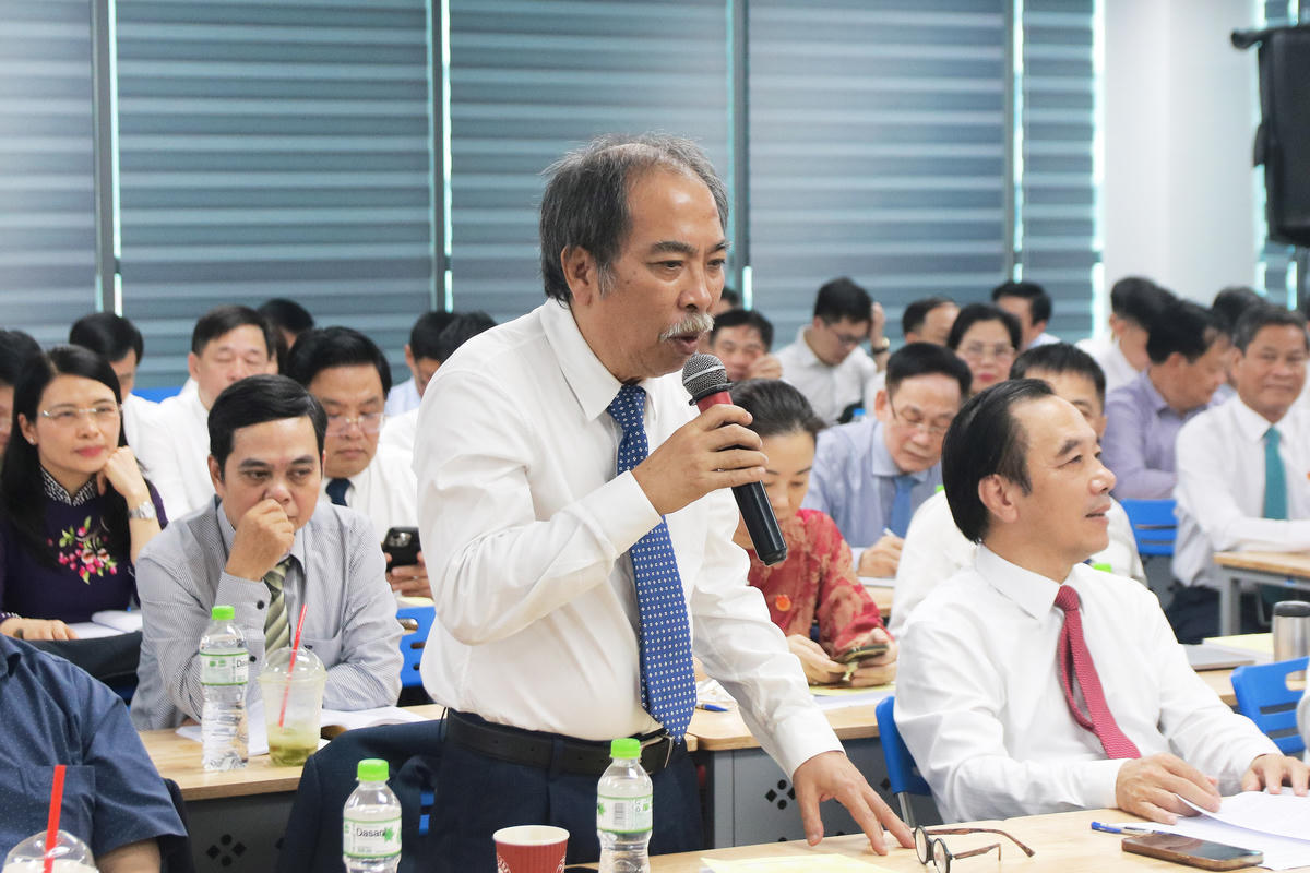 Ông Nguyễn Quang Thiều, Chủ tịch Hội Nhà văn Việt Nam phát biểu. Ảnh: Tiến Đạt.