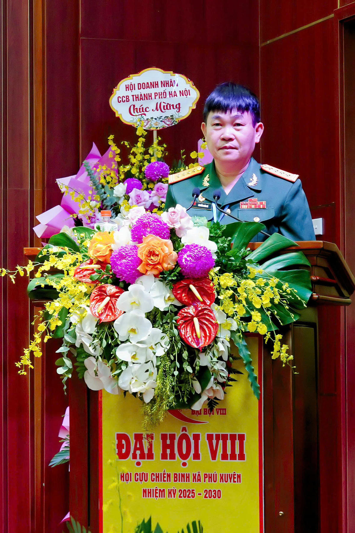 Đại tá Nguyễn Xuân Hà – Phó Chủ tịch Hội Cựu chiến binh (CCB) thành phố Hà Nội phát biểu.