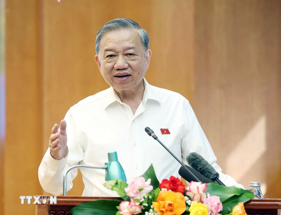   Tổng Bí thư Tô Lâm phát biểu. (Ảnh: Thống Nhất/TTXVN).  