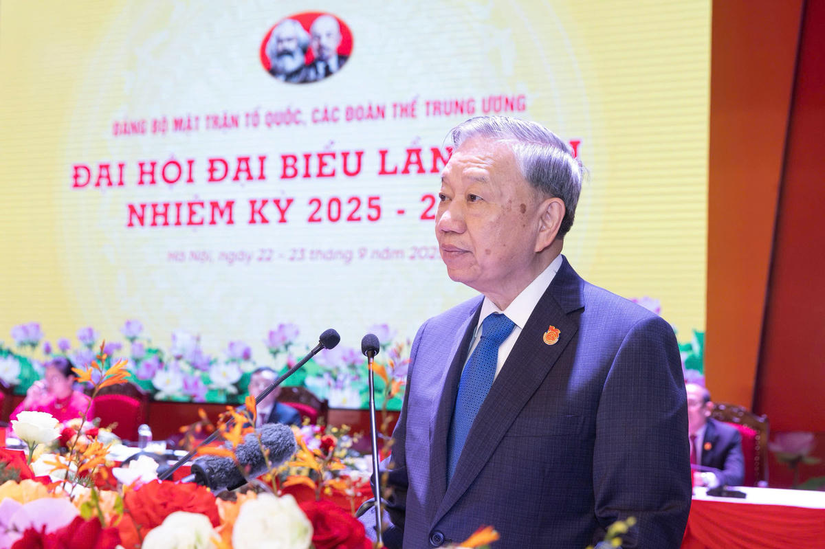 Tổng Bí thư Tô Lâm phát biểu chỉ đạo Đại hội. Ảnh: Quang Vinh.