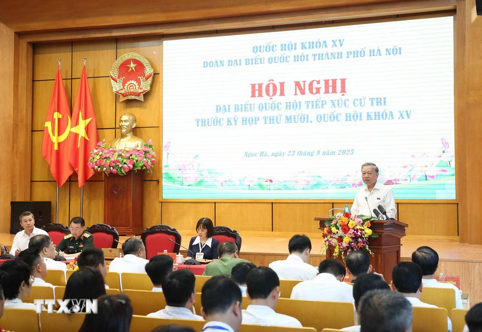   Tổng Bí thư Tô Lâm phát biểu. (Ảnh: Thống Nhất/TTXVN).  