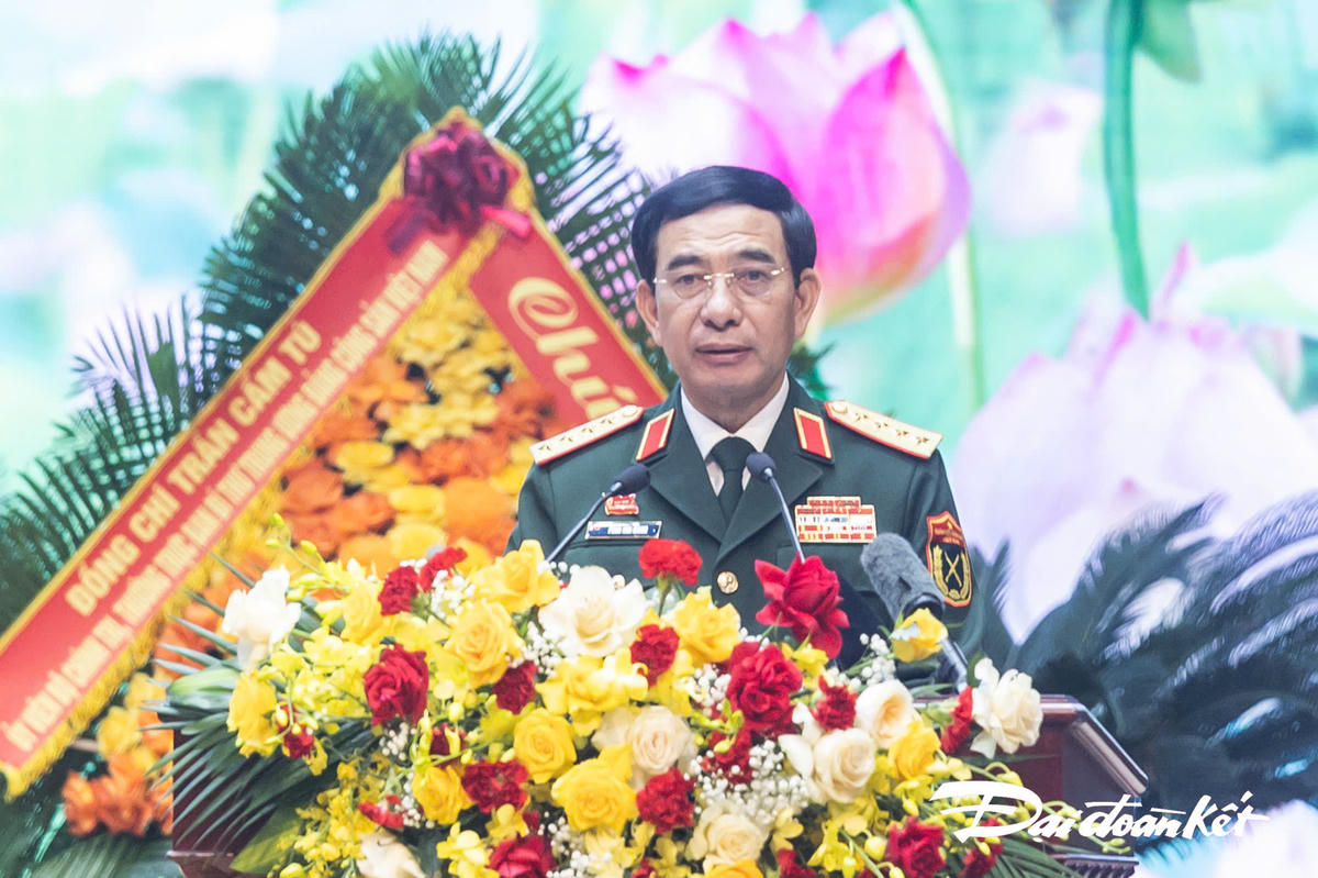 Đại tướng Phan Văn Giang phát biểu tại Đại hội. Ảnh: Quang Vinh.