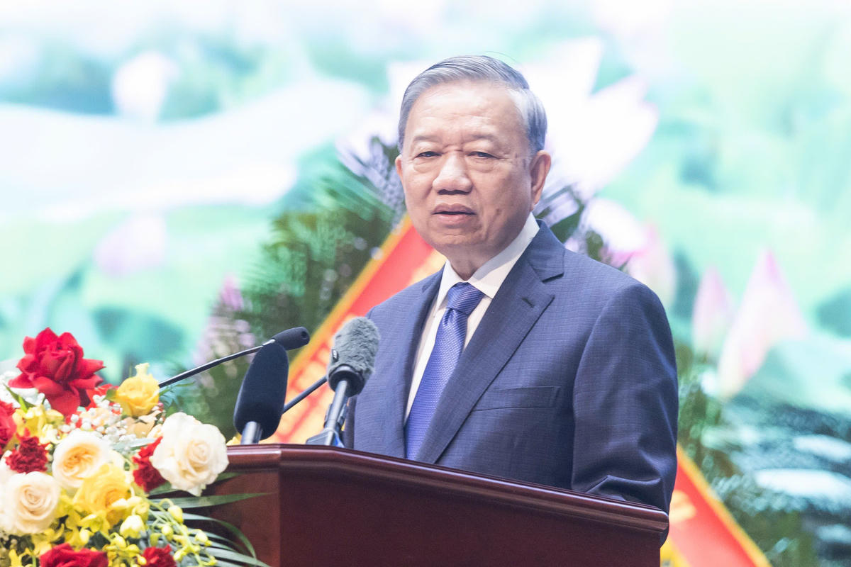 Tổng Bí thư Tô Lâm phát biểu tại Đại hội. Ảnh: Quang Vinh.