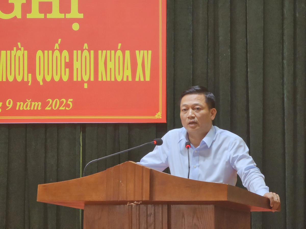 Ông Nguyễn Cao Sơn, Phó Chủ tịch UBND tỉnh Ninh Bình trả lời ý kiến cử tri. Ảnh: Đình Minh