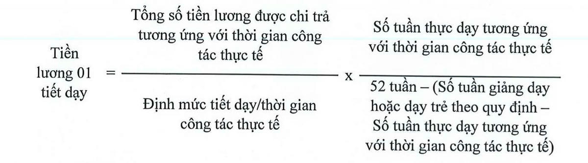 Cách tính tiền lương dạy thêm của giáo viên công tác không đủ một năm học.