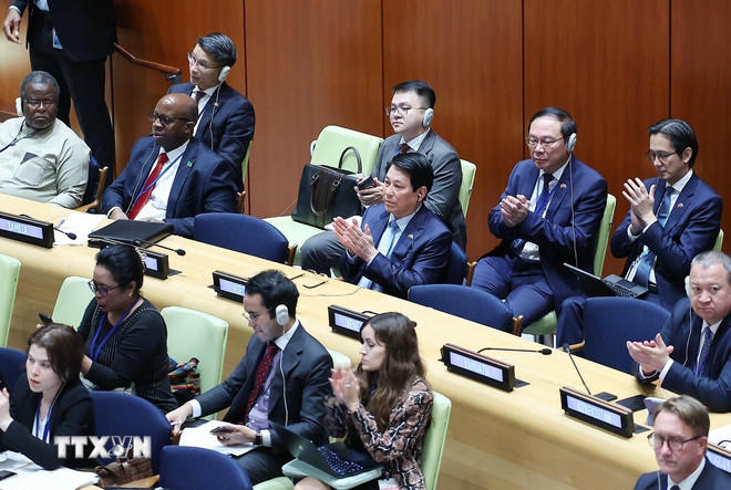 Chủ tịch nước Lương Cường dự sự kiện cấp cao toàn cầu đặc biệt về Hành động khí hậu. (Ảnh: Lâm Khánh/TTXVN).