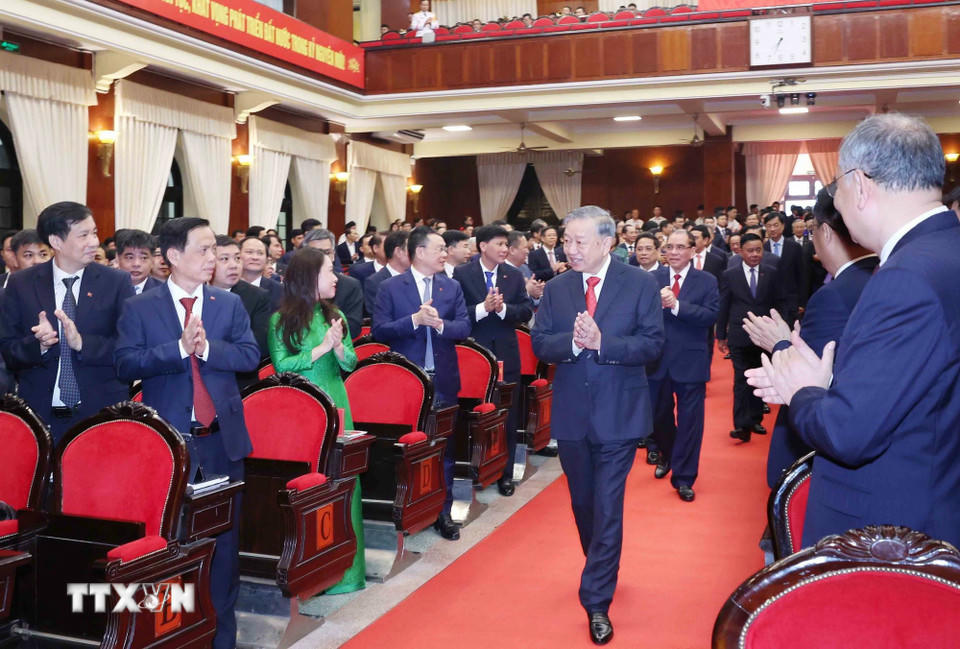 Tổng Bí thư Tô Lâm dự Đại hội. (Ảnh: Phương Hoa/TTXVN)