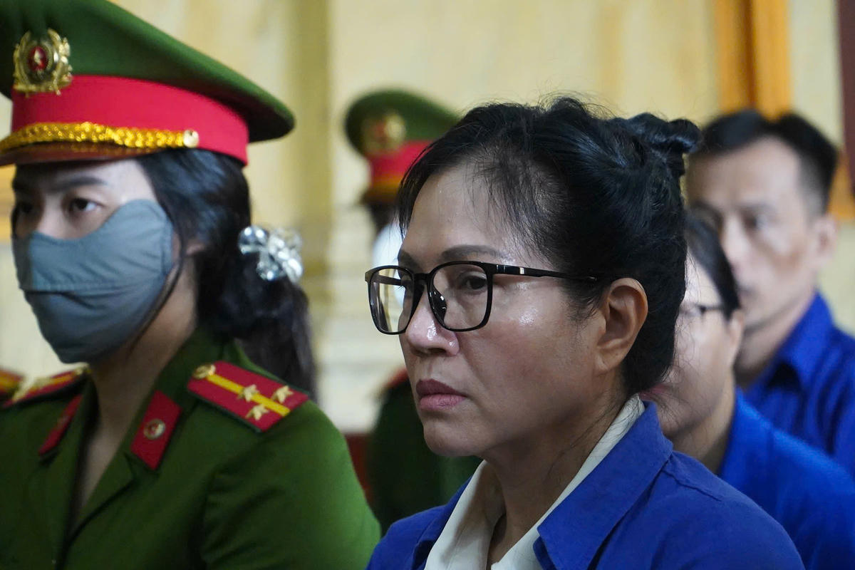 Bà Lê Thúy Hằng - Cựu Tổng giám đốc SJC tại phiên tòa sáng nay. Ảnh: A.T.