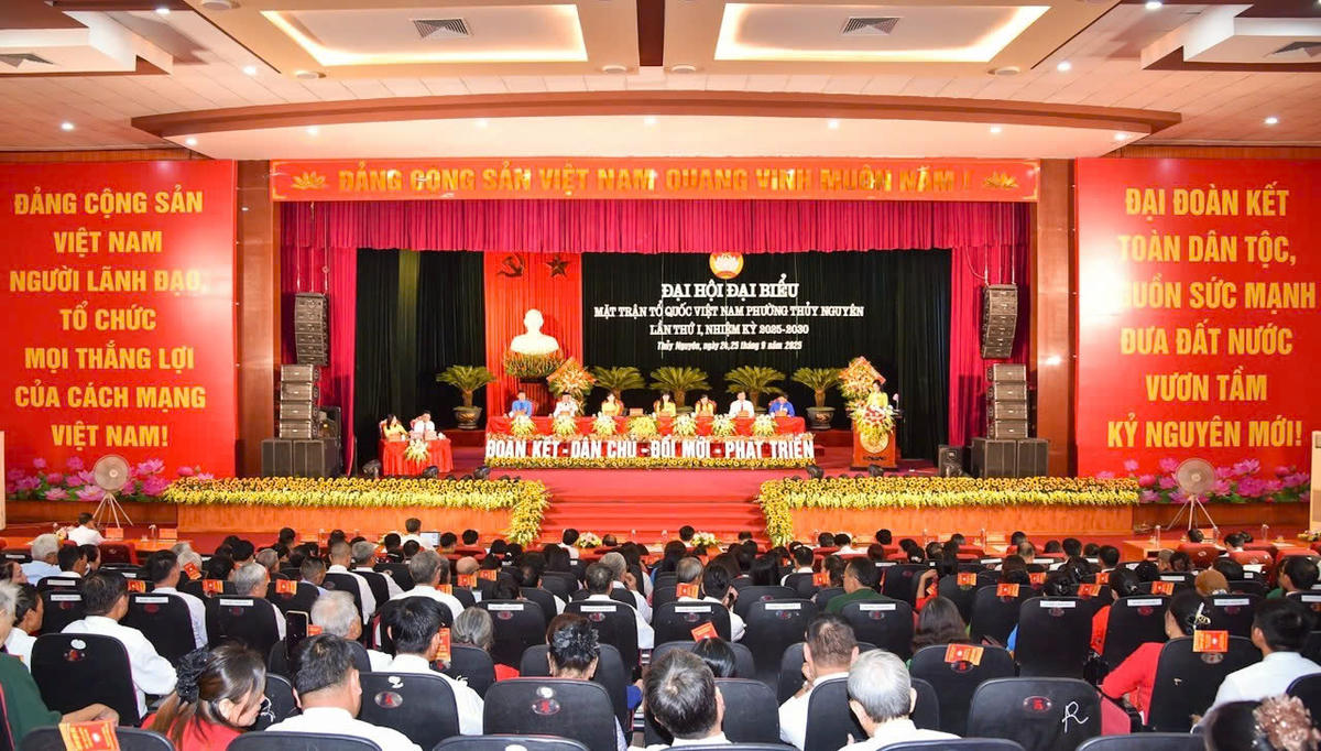 Toàn cảnh Đại hội Đại biểu MTTQ Việt Nam phường Thuỷ Nguyên lần thứ I. Ảnh: PT.