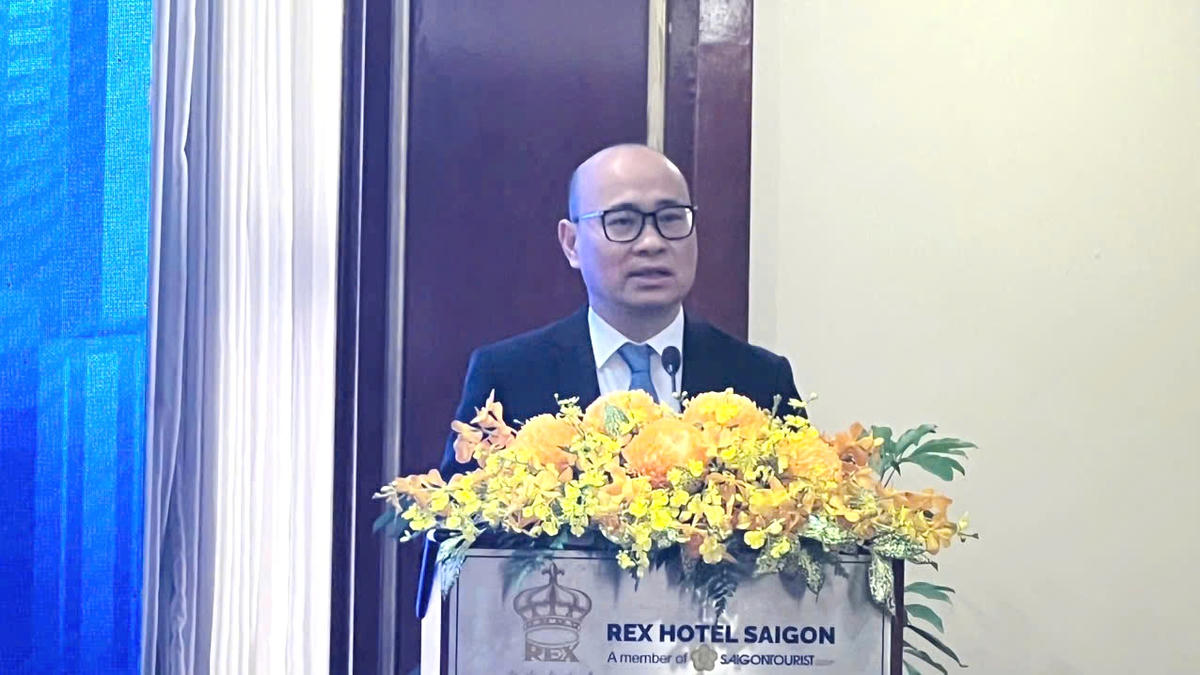   Ông Lương Hoàng Thái – Cục trưởng Cục Phòng vệ thương mại phát biểu tại diễn đàn. Ảnh:A.V