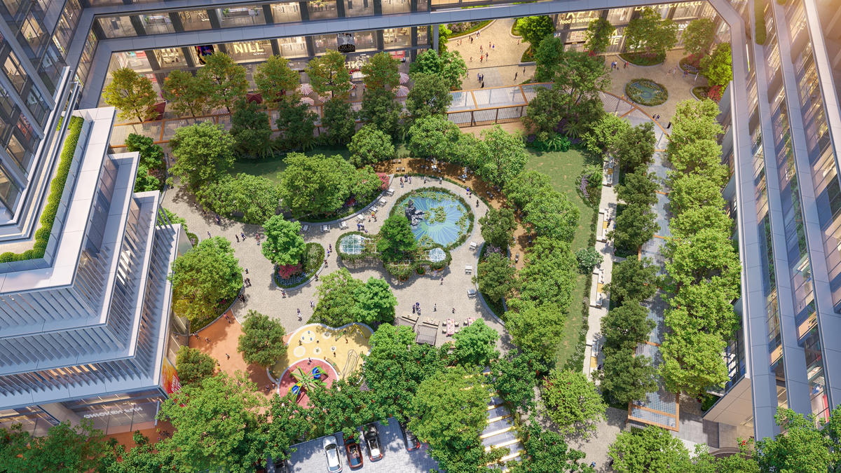 Sun Feliza Suites dành tới 11.548m² để kiến tạo không gian xanh giữa các tòa tháp cho cư dân. Ảnh: Sun Property