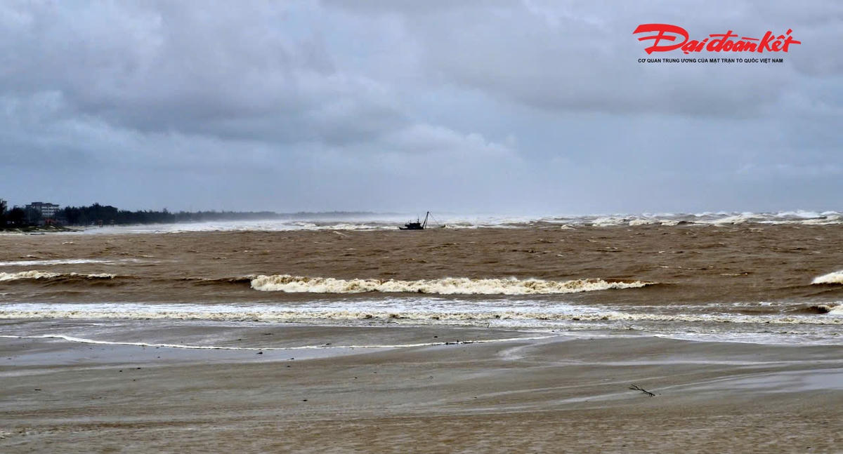 Khoảng
5h45’ ngày 28/9, Đồn Biên phòng cửa khẩu cảng Cửa Việt (Ban Chỉ huy Bộ đội Biên
phòng tỉnh Quảng Trị) nhận được thông tin về việc, 2 tàu đánh cá mang số hiệu:
BV 4670-TS, BV 0042-TS ở thành phố Hồ Chí Minh gặp nạn khi vào lạch Cửa Việt
trú bão. Vị trí các tàu gặp nạn cách bờ khoảng 1,5 km (ngay trước cửa lạch Cửa
Việt). Ảnh: Đỗ Văn.