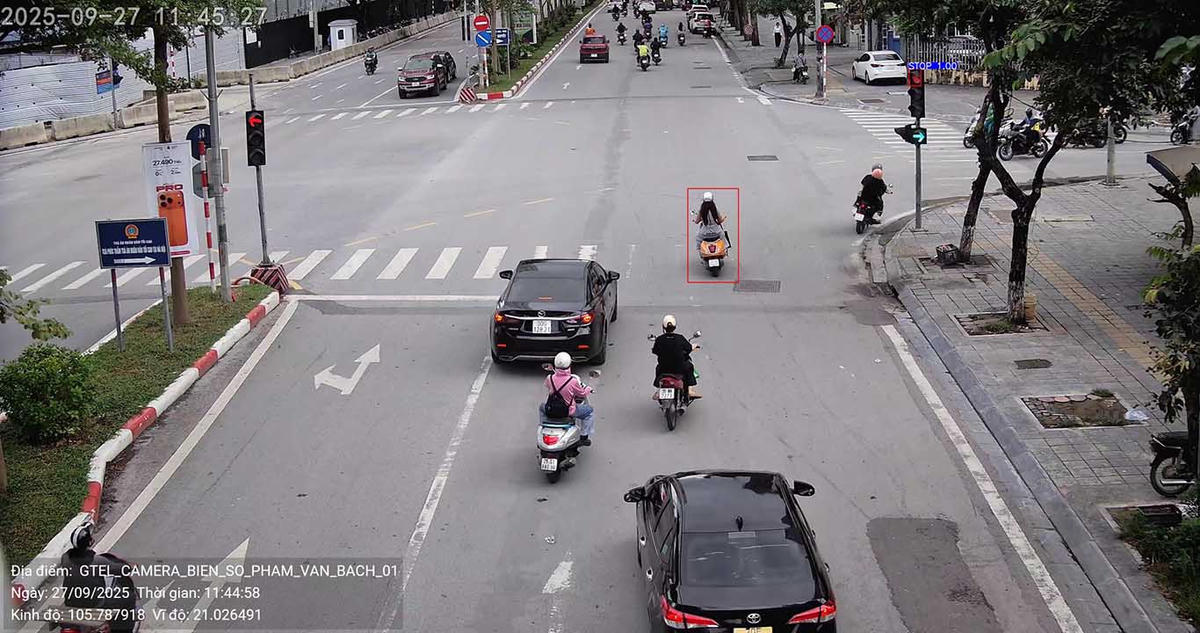 Hình ảnh camera AI ghi lại hình ảnh người vi phạm. Ảnh: Cục CSGT.