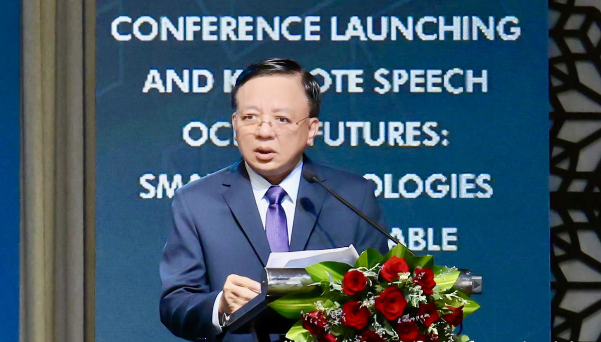 Ông Lê Huyền, Phó Chủ tịch UBND tỉnh Khánh Hòa đang phát biểu tại hội nghị (ảnh Thùy Trang).